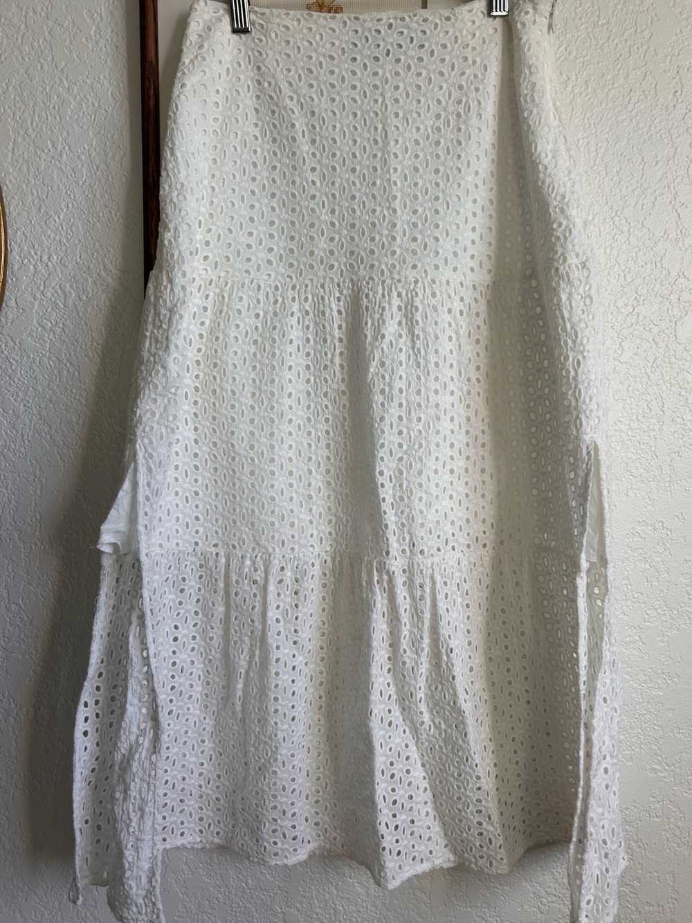 White Eyelet Midi Skirt